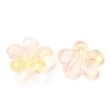 Transparent Baking Painted Glass Bead Caps X-GLAA-A002-03-3