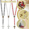   Wood Rosary Beaded Style Necklaces Bracelet Making Finding Kit DIY-PH0021-65-4