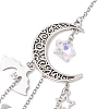 Hollow Moon Alloy Hanging Ornaments HJEW-TA00200-4