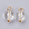 Transparent Clear Glass Charms GLAA-P038-06G-6mm-1