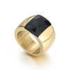 304 Stainless Steel & Glass Finger Rings FS-WGBA2F3-33-1