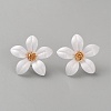 Iron & Alloy Enamel Flower Stud Earrings EJEW-WH0033-57B-1