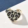 Brass Micro Pave Cubic Zirconia Cuff Rings RJEW-H256-07G-2