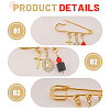 4Pcs 4 Styles Steel Heavy Duty Safety Pins JEWB-CA00008-4
