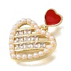 Brass Micro Pave Clear Cubic Zirconia Pendants KK-C263-06G-2