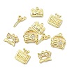 10Pcs 5 Styles Brass Micro Pave Clear Cubic Zirconia Pendants KK-CJ0004-26G-8