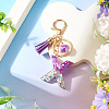 Alloy Resin Heart Keychains KEYC-TADJ0002-01G-X-4