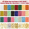 DIY Round Glass Seed Beads & Alloy Charms Bracelet Making Kits DIY-FS0007-19-2