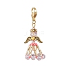 Glass Seed Beaded Angel Pendant Decoration HJEW-MZ00159-01-2