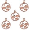 5Pcs Brass Micro Pave Clear Cubic Zirconia Pendants ZIRC-SZ0003-33A-1