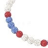 1Pc Polymer Clay Rhinestone Round Beaded Stretch Necklaces NJEW-SP0001-14G-3