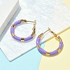 PVD Vacuum Plating 201 Stainless Steel Enamel Hoop Earrings for Women EJEW-B016-33D-1