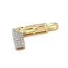 Brass Micro Pave Cubic Zirconia Pendants KK-B126-02G-L-2