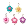 Two Tone Opaque Acrylic Beads with 304 Stainless Steel Flat Head Pins Pendants PALLOY-JF03483-01-1