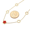 Ion Plating(IP) 304 Stainless Steel & Plastic Flower Pendant Necklaces for Women NJEW-P320-02G-01-5