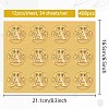 34 Sheets Self Adhesive Gold Foil Embossed Stickers DIY-WH0509-085-2