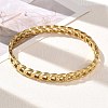 304 Stainless Steel Twisted Chain Hinged Cuff Bangles SA-CBAB92B-11G-1