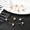 SHEGRACE Brass ABS Imitation Pearl Half Round Stud Earring Findings XGR0101G-118G-4