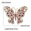 Butterfly Alloy Rhinestone Brooches PW-WG40679-01-2