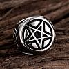 Fashion 316L Surgical Stainless Steel Star Rings for Men RJEW-BB03912-11-3