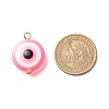 Transparent Evil Eye Resin Pendants PALLOY-JF01847-02-3