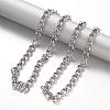 304 Stainless Steel Curb Chain Necklaces and Bracelets Jewelry Sets SJEW-F129-03B-P-2