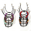 Natural Mixed Gemstone Round Bead Braided Bead Bracelets FL7803-10-1