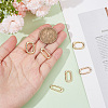 HOBBIESAY 6Pcs 3 Styles Brass Spring Gate Rings KK-HY0003-60-3