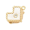 Brass Micro Pave Cubic Zirconia Box Clasps KK-P291-46G-1