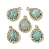 Natural Amazonite Faceted Teardrop Pendants G-U028-02G-04-1