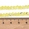 Electroplate Transparent Glass Beads Strands EGLA-K015-18F-4