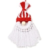 Christmas Handmade Woven Macrame Cotton Thread Santa Claus Pendant Decorations HJEW-JM02455-02-1