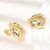 Brass Micro Pave Cubic Zirconia Stud Earrings EJEW-D355-02G-01-3