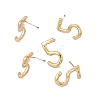 Brass Number Stud Earrings with 925 Sterling Silver Pins for Women LS-EJEW-A077-01E-2