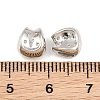 Brass Micro Pave Cubic Zirconia European Beads RB-CBAB488-03P-3