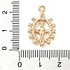 Brass Micro Pave Clear Cubic Zirconia Pendants ZIRC-U003-01G-09-3