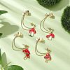 Mushroom Alloy Enamel Stud Earrings EJEW-JE05825-2