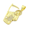 Rack Plating Brass Micro Pave Clear Cubic Zirconia Pendants KK-B091-30G-06-2