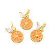 Rack Plating Brass Micro Pave  Cubic Zirconia Pendants KK-B068-31G-2