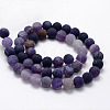 Frosted Natural Weathered Agate Beads Strands G-F374-8mm-01-3