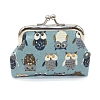 Owl Printed Cloth Kiss Lock Wallets PW-WG6E7CE-03-1