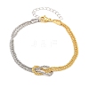 Duo Tone Brass Chain Knot 2-Strand Bracelets for Women KK-CBA68DA-17A-GP-4