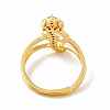 Clear Cubic Zirconia Initial Letter with Crown Adjustable Ring RJEW-M139-17I-3