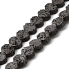 Electroplated Natural Lava Rock Beads Strands G-Q1009-G01-01A-1