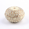 Flat Round with Flower Plating Acrylic Beads PACR-Q102-83A-1