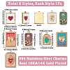 8Pcs 8 Styles Ion Plating(IP) 304 Stainless Steel Pendants STAS-SC0021-19-2