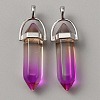 Glass Double Terminal Pointed Pendants G-WH0016-41D-1