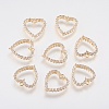 Brass Micro Pave Cubic Zirconia Charms KK-A144-008G-1