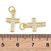 Brass Micro Pave Clear Cubic Zirconia Pendants CU-CBADC6C-06G-02-3