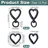 6Pcs Heart Spray Painted Alloy Swivel Clasps FIND-SC0021-60-2
